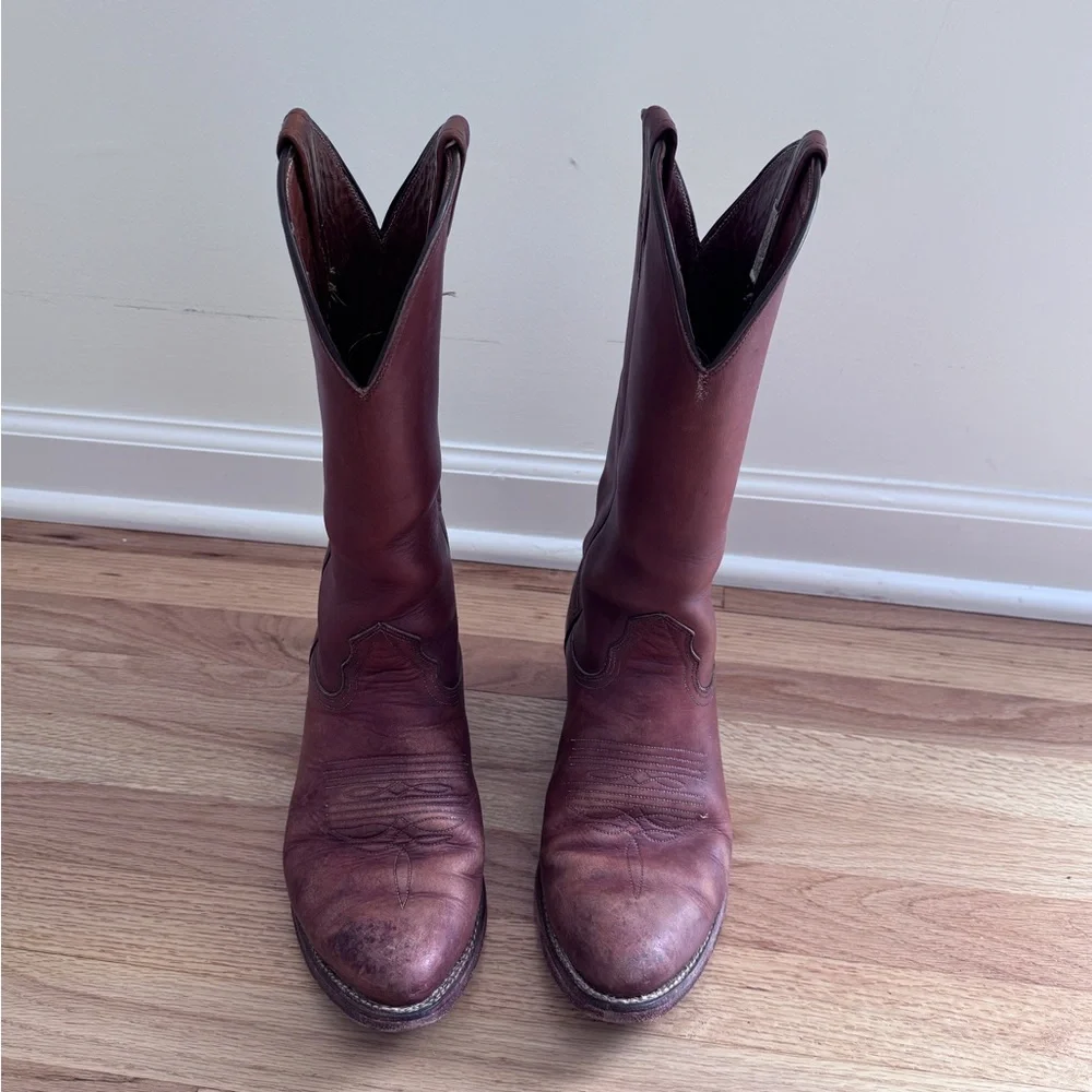 Vintage Nocona Brown Leather Boots‎ Western Cowboy Men's Size 9D